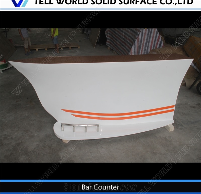 Artificial Marble Boat Shaped Restaurant Bar Counter
