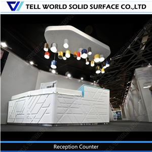 Artificial Marble Stone High Quality Solid Surface Small Salon Reception Desk