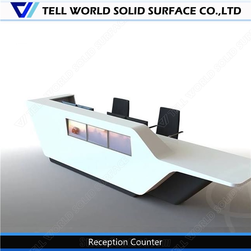 Artificial Marble Stone Office Design Modern Reception Desk Brauty Salon Reception Counter