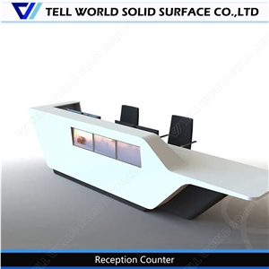 Artificial Marble Stone Office Design Modern Reception Desk Brauty Salon Reception Counter
