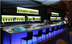 Artificial Stone Commercial Good Quality Luxury Design Bar Counter Led Illuminated Bar Counter