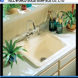 Artificial Stone Counter Top Wash Basin Hotel Sanitary Acrylic Solid Surface Sink Wash Basin
