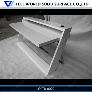 Competitive Price Solid Surface Type Shining White Flexible Desk Design