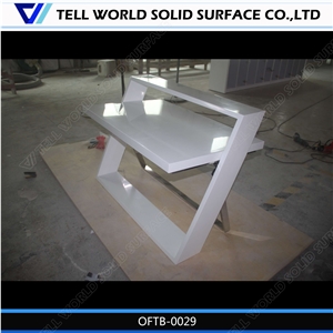 Competitive Price Solid Surface Type Shining White Flexible Desk Design
