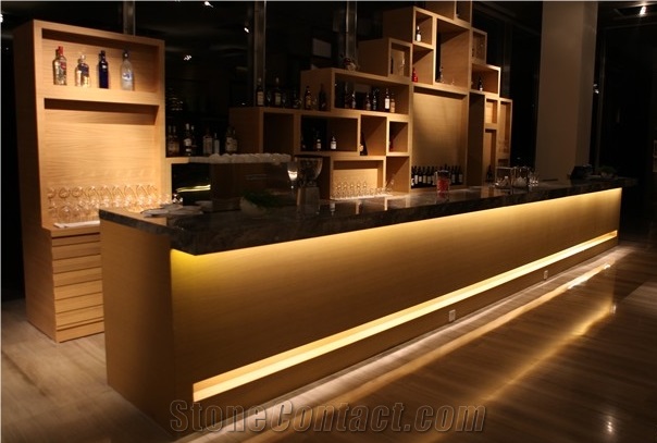 Corian Acrylic Coffee Bar Counter Piano Top Cover Designed Acrylic Bar Counter