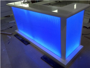 Corian Smooth & Glossy on Surface Lighting up Mini Bar Counter for Pub