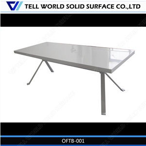 High Glossy Artificial Stone Solid Surface Big Size Office Furniture Working Table