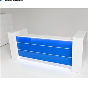 Hot Sale Luxury Style Acrylic Solid Surface Office Reception Table Design