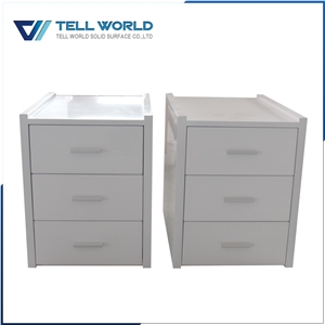 Iso9001 Approved Modern Furniture Polished White Home Cabinet with Drawers