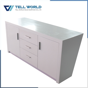Iso9001 Approved Modern Furniture Polished White Home Cabinet with Drawers