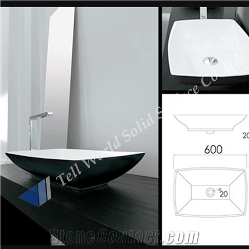 Luxury Custom Acrylic Solid Surface Bathroom Vanities Hotel Artificial Stone Bathroom Amenities