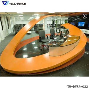 Luxury High End Acrylic Solid Surface Round Reception Counter