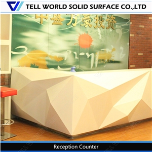 Manmade Arcylic Stone Reception Desk Modern and Unique Design