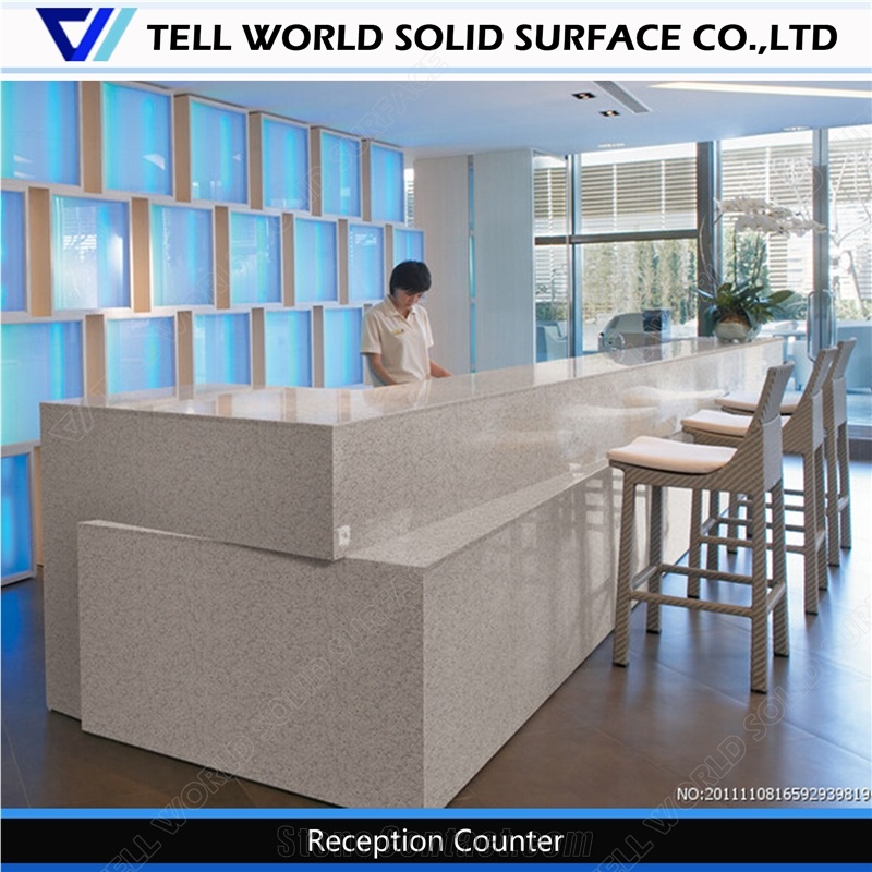 Manmade Arcylic Stone Reception Desk Modern and Unique Design