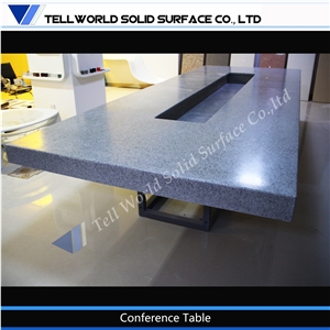 Manmade Stone Office Furniture White Conference Table