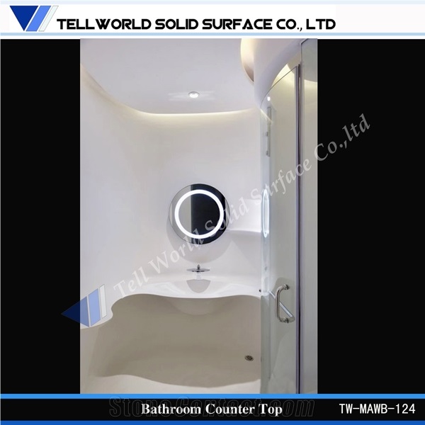 Modern Acrylic Solid Surface Bathroom Vanity Bathroom Sinks Handmade Wash Basin