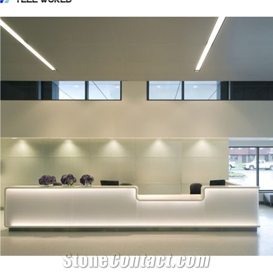 Modern Artificial Stone Hotel Front, Modern Office Furniture Reception Desk