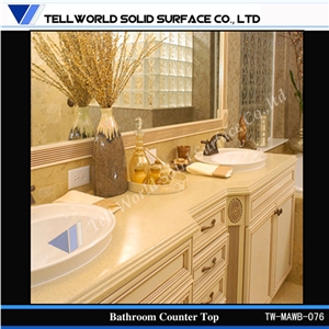 Modern Design Solid Surface Bathroom Sink Acrylic Integral Solid Surface Kitchen Sink