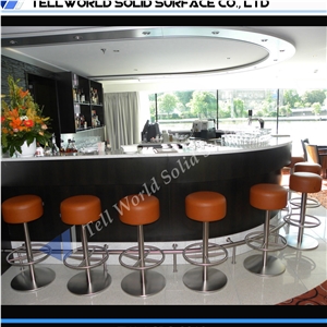 Multiple Seats Design High Gloss Led Light Bar Acrylic Solid Surface Bar Counter