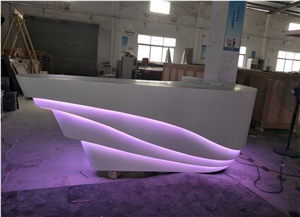 Pure Acrylic Solid Surface Environmental Material French Style Reception Desk
