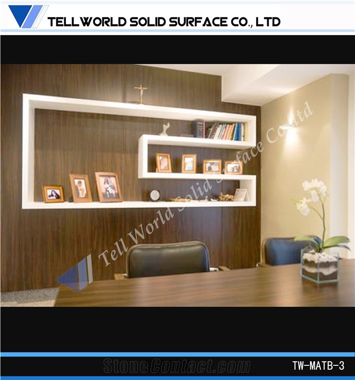 Pure White Acrylic/Modified Acrylic H Shape Home Decorative Shelf