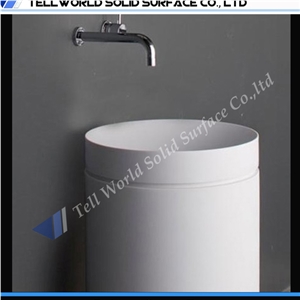 Solid Surface Vanity Top Sink Commercial Artificial Stone Bathroom Sink