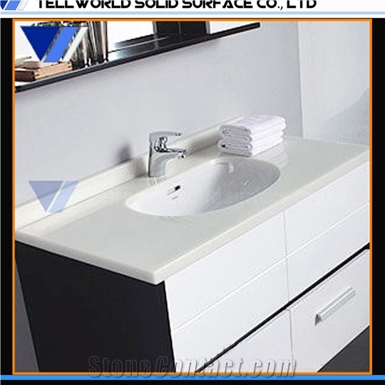 Table Top Basin Bathroom Sink Solid Surface Rectangular Bathroom Basin from China