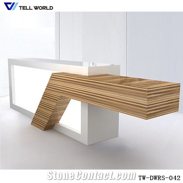 Top Quality Acrylic Solid Surface European Salon Reception Desk /Office Furniture