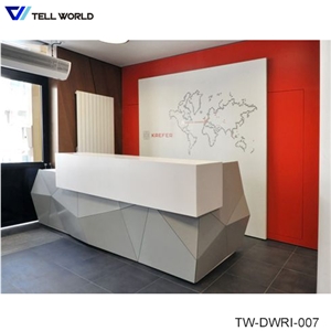 Top Quality Acrylic Solid Surface White Decorative Reception Desk/Reception Counter