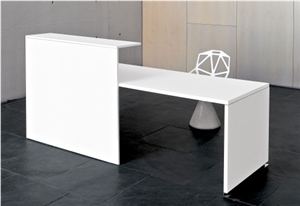White One Seat High Quality Modern Engineered Stone Reception Counter