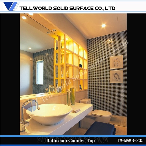 Wholesale Custom Made Solid Surface Double Bathroom Sink