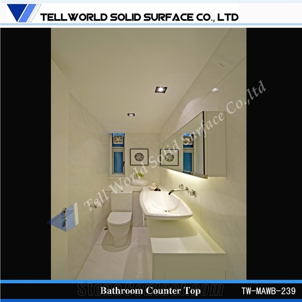 Wholesale Custom Made Solid Surface Double Bathroom Sink