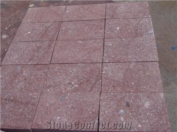 China Red Porphyry Granite Tile Slabs Pavings, Stair, Sills, Floor and Wall Cladding Skirting, Exterior Interior Decoration Building Walkway, Driveway