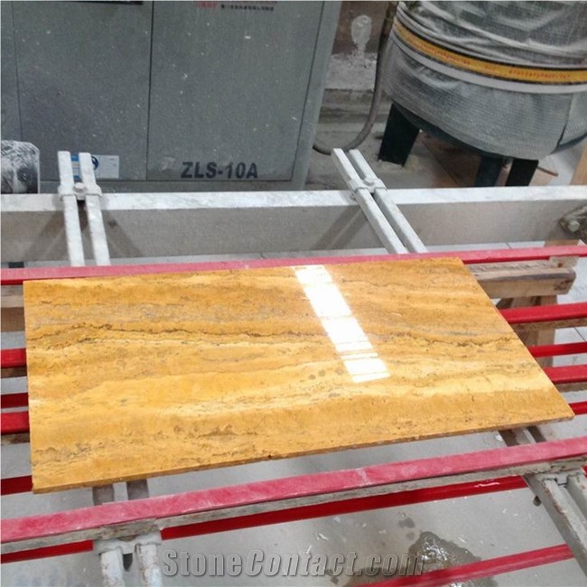 Cheapest Iran Gold Yellow Travertine Flooring Tiles Price