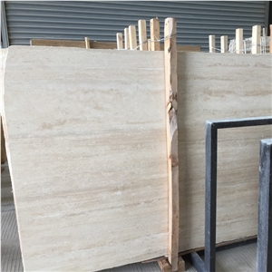 Cheapest White Travertine Big Slabs from China Supplier for Exterior Wall Paver