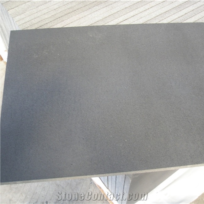 Honed Black Basalt Floor Tile Black Andesite Stone Wall Paver
