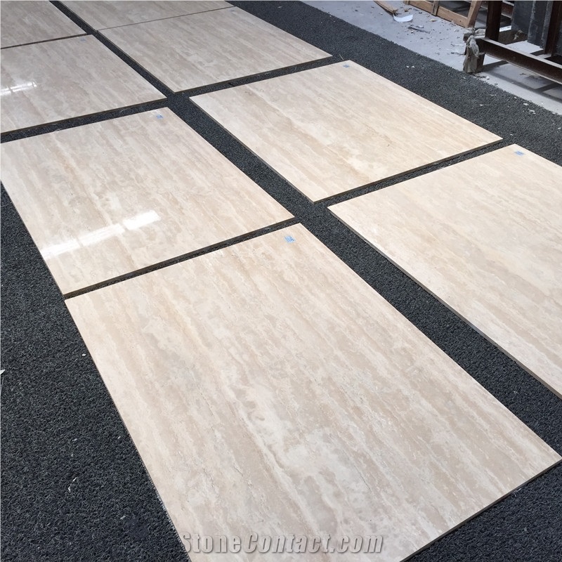 Honed Italy Beige Travertine Paving Tile Beige Travertine Floor Tile