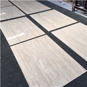Polished 30x60cm Italian Classic Beige Travertine Floor Tile
