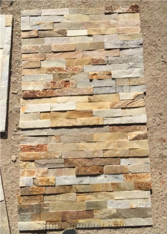 Beige Slate Culture Stone, Stone Wall Decor, Wall Cladding, Ledge Stone and Split Face Culture Stone