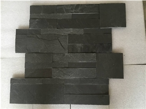 Black Slate Culture Stone, Black Slate Ledgstone Panel Project, Stone Wall Decor , Stacked Stone Veneer