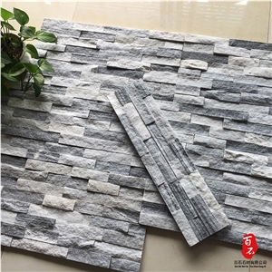 Cloudy Gray Marble Ledger Stone Pannel ,Grey Slate Stacked Stone Veneer
