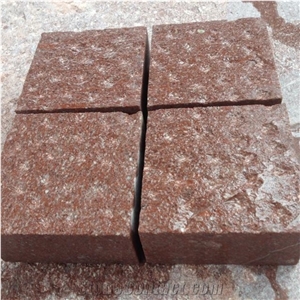 G666 Red Porphyry Dayang Red /Shouning Red Picked Pineapple Surface Cube , Red Porphyry Granite Slabs & Tiles