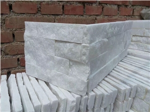 Pure White Quart Corner, Pure White Culture , Wall Stone,Decor. Ledge Stone