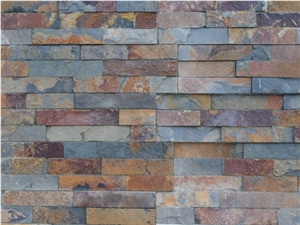 Rustic Slate Wall Decor Natural Stone,Rusty Slate Thin Stone Veneer ,Hebei Slate Bricked Stacked Stone
