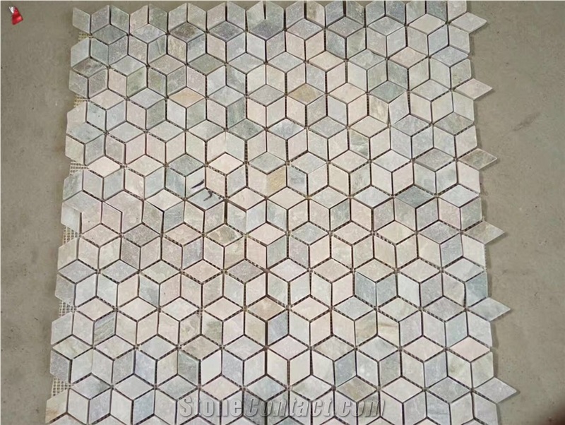 Slate Mosaic, 3d Mosaic Tile,Tumbled Mosaic, Wall Mosaic Tile. Flooring Mosaic, Mosaic Pattern Tile
