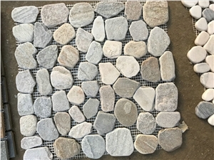 White & Grey & Black Sliced Pebble Mosaic Tiles ,Irregullar Mosaic,Chipped Mosaic,Sliced Pebble Mosaic