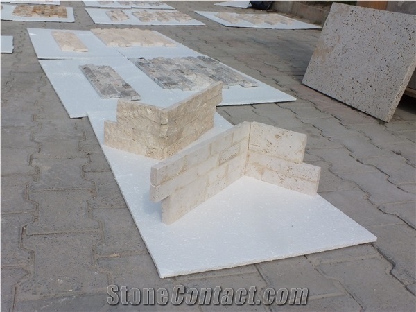 White Travertine, Beige Travertine, Coffee Travertine, Beige Travertine Natural Culture Stone Wall Decoration Cladding