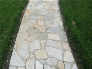 Yellow Slate Flagstone/Slate Flagstone Walkway Pavers/Random Flagstones Road Paving/Flagstone Wall Tile&Floor Tile/ Irregular Flagstones