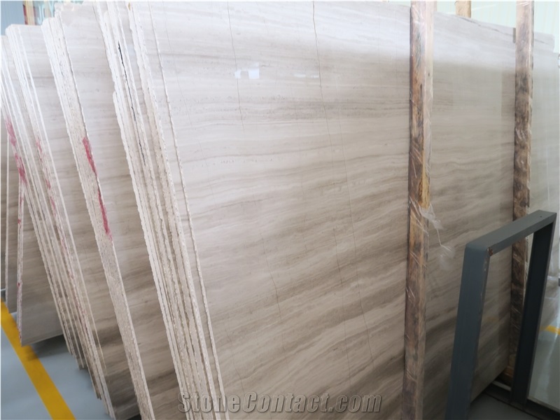 China Supplier China Wood Marble Quarry Owner Polished Marble Slabs White Wood Grain Stone Marble