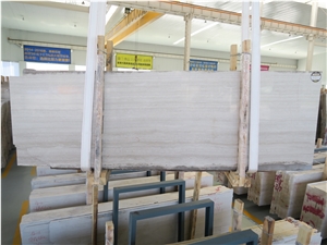 China Wooden Marble Quarry Owner Strada Mist Marble White Wooden Grain Mrable Slabs Tiles Ash Timber Marble Slab Tiles for Hotel Residential Building